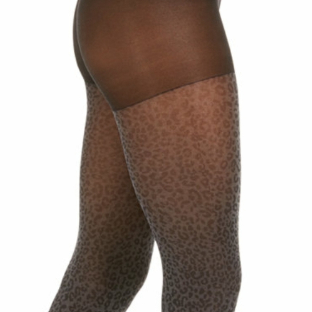 DKNY Women's Leopard-Print Tights - Picture 2 of 2